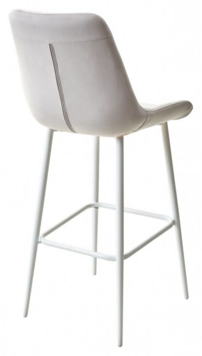 Барный стул ХОФМАН, цвет H-09 Светло-серый, велюр / белый каркас М-City в Ялуторовске - yalutorovsk.ok-mebel.com | фото 4