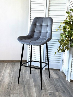 Барный стул ХОФМАН, цвет H-14 Серый, велюр / черный каркас М-City в Ялуторовске - yalutorovsk.ok-mebel.com | фото 3