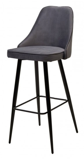 Барный стул NEPAL-BAR СЕРЫЙ #27, велюр/ черный каркас (H=78cm) М-City в Ялуторовске - yalutorovsk.ok-mebel.com | фото