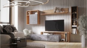 ДАЛЛАС Гостиная (модульная) цемент темный в Ялуторовске - yalutorovsk.ok-mebel.com | фото