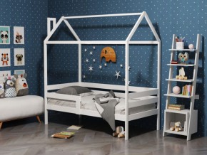 Детская кровать-домик из массива березы Соня-6 (800*1600) Белый/Лак в Ялуторовске - yalutorovsk.ok-mebel.com | фото