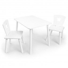 Детский комплект стол и два стула «Корона» Rolti Baby (белый/белый, массив березы/мдф) в Ялуторовске - yalutorovsk.ok-mebel.com | фото