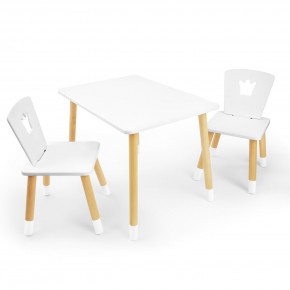 Детский комплект стол и два стула «Корона» Rolti Baby (белый/береза, массив березы/мдф) в Ялуторовске - yalutorovsk.ok-mebel.com | фото