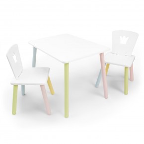 Детский комплект стол и два стула «Корона» Rolti Baby (белый/цветной, массив березы/мдф) в Ялуторовске - yalutorovsk.ok-mebel.com | фото 1