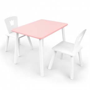Детский комплект стол и два стула «Корона» Rolti Baby (розовый/белый, массив березы/мдф) в Ялуторовске - yalutorovsk.ok-mebel.com | фото 1