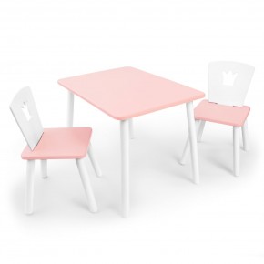 Детский комплект стол и два стула «Корона» Rolti Baby (розовый/розовый, массив березы/мдф) в Ялуторовске - yalutorovsk.ok-mebel.com | фото