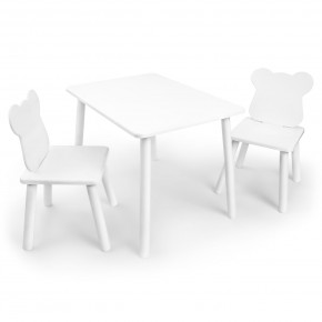 Детский комплект стол и два стула «Мишка» Rolti Baby (белый/белый, массив березы/мдф) в Ялуторовске - yalutorovsk.ok-mebel.com | фото