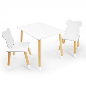 Детский комплект стол и два стула «Мишка» Rolti Baby (белый/береза, массив березы/мдф) в Ялуторовске - yalutorovsk.ok-mebel.com | фото