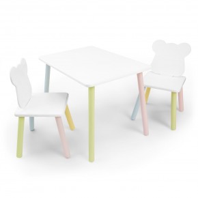 Детский комплект стол и два стула «Мишка» Rolti Baby (белый/цветной, массив березы/мдф) в Ялуторовске - yalutorovsk.ok-mebel.com | фото