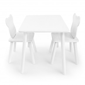 Детский комплект стол и два стула Мишка Rolti Baby с накладкой Алфавит (белая столешница/белое сиденье/белые ножки) в Ялуторовске - yalutorovsk.ok-mebel.com | фото 2