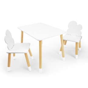 Детский комплект стол и два стула «Облачко» Rolti Baby (белый/береза, массив березы/мдф) в Ялуторовске - yalutorovsk.ok-mebel.com | фото 1