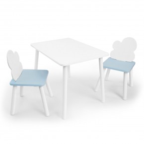 Детский комплект стол и два стула «Облачко» Rolti Baby (белый/голубой, массив березы/мдф) в Ялуторовске - yalutorovsk.ok-mebel.com | фото