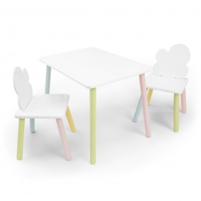 Детский комплект стол и два стула «Облачко» Rolti Baby (белый/цветной, массив березы/мдф) в Ялуторовске - yalutorovsk.ok-mebel.com | фото