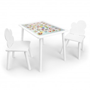 Детский комплект стол и два стула Облачко Rolti Baby с накладкой Алфавит (белая столешница/белое сиденье/белые ножки) в Ялуторовске - yalutorovsk.ok-mebel.com | фото 1