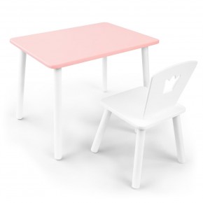 Детский комплект стол и стул «Корона» Rolti Baby (розовый/белый, массив березы/мдф) в Ялуторовске - yalutorovsk.ok-mebel.com | фото