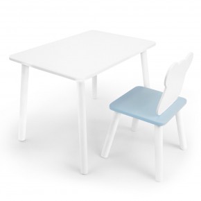 Детский комплект стол и стул «Мишка» Rolti Baby (белый/голубой, массив березы/мдф) в Ялуторовске - yalutorovsk.ok-mebel.com | фото