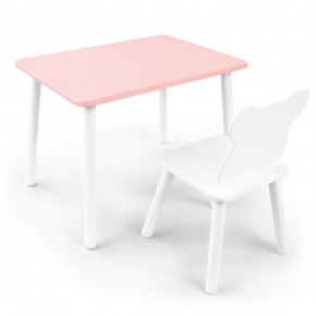 Детский комплект стол и стул «Мишка» Rolti Baby (розовый/белый, массив березы/мдф) в Ялуторовске - yalutorovsk.ok-mebel.com | фото
