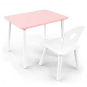 Детский комплект стол и стул «Звезда» Rolti Baby (розовый/белый, массив березы/мдф) в Ялуторовске - yalutorovsk.ok-mebel.com | фото