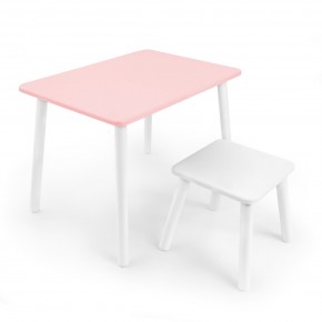 Детский комплект стол и табурет Rolti Baby (розовая столешница/белое сиденье/белые ножки) в Ялуторовске - yalutorovsk.ok-mebel.com | фото