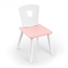 Детский стул Rolti Baby «Корона» (белый/розовый/белый, массив березы/мдф) в Ялуторовске - yalutorovsk.ok-mebel.com | фото 1