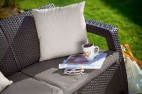 Диван пластиковый Корфу Макс (Corfu love seat max) коричневый в Ялуторовске - yalutorovsk.ok-mebel.com | фото 3