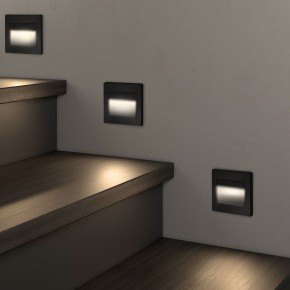 DK3050-BK Светильник встраиваемый в стену, IP 20, LED 3000, 1 Вт, черный пластик в Ялуторовске - yalutorovsk.ok-mebel.com | фото 3