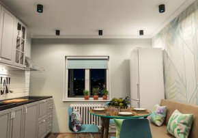 DK3090-BK+CY Светильник накладной IP 20, 10 Вт, GU5.3, LED, черный/голубой, пластик в Ялуторовске - yalutorovsk.ok-mebel.com | фото 2