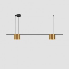 DK4061-BK+SG Подвесной светильник ORBIT, IP20, 4xGU10 LED до 15 Вт, черный + сатинированное золото, алюминий в Ялуторовске - yalutorovsk.ok-mebel.com | фото