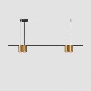 DK4061-BK+SG Подвесной светильник ORBIT, IP20, 4xGU10 LED до 15 Вт, черный + сатинированное золото, алюминий в Ялуторовске - yalutorovsk.ok-mebel.com | фото 2