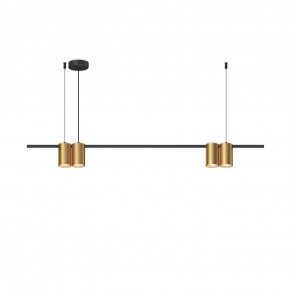 DK4061-BK+SG Подвесной светильник ORBIT, IP20, 4xGU10 LED до 15 Вт, черный + сатинированное золото, алюминий в Ялуторовске - yalutorovsk.ok-mebel.com | фото 3