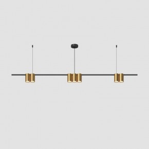 DK4063-BK+SG Подвесной светильник ORBIT, IP20, 7xGU10 LED до 15 Вт, черный + сатинированное золото, алюминий в Ялуторовске - yalutorovsk.ok-mebel.com | фото