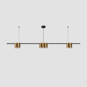 DK4063-BK+SG Подвесной светильник ORBIT, IP20, 7xGU10 LED до 15 Вт, черный + сатинированное золото, алюминий в Ялуторовске - yalutorovsk.ok-mebel.com | фото 2
