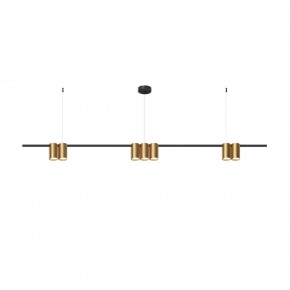 DK4063-BK+SG Подвесной светильник ORBIT, IP20, 7xGU10 LED до 15 Вт, черный + сатинированное золото, алюминий в Ялуторовске - yalutorovsk.ok-mebel.com | фото 3