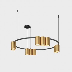 DK4065-BK+SG Подвесной светильник ORBIT , IP20, 10xGU10 LED до 15 Вт, черный + сатинированное золото, алюминий в Ялуторовске - yalutorovsk.ok-mebel.com | фото