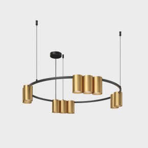 DK4065-BK+SG Подвесной светильник ORBIT , IP20, 10xGU10 LED до 15 Вт, черный + сатинированное золото, алюминий в Ялуторовске - yalutorovsk.ok-mebel.com | фото 2