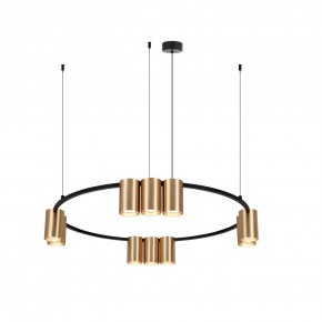 DK4065-BK+SG Подвесной светильник ORBIT , IP20, 10xGU10 LED до 15 Вт, черный + сатинированное золото, алюминий в Ялуторовске - yalutorovsk.ok-mebel.com | фото 3