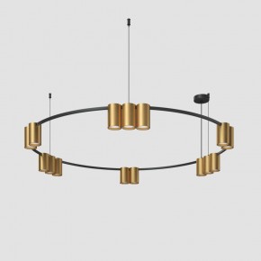 DK4067-BK+SG Подвесной светильник ORBIT, IP20, 15xGU10 LED, до 15 Вт, черный + сатинированное золото, алюминий в Ялуторовске - yalutorovsk.ok-mebel.com | фото 2