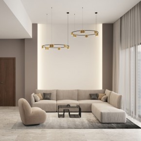 DK4067-BK+SG Подвесной светильник ORBIT, IP20, 15xGU10 LED, до 15 Вт, черный + сатинированное золото, алюминий в Ялуторовске - yalutorovsk.ok-mebel.com | фото 4
