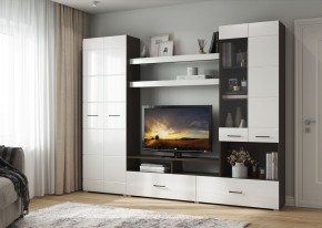 Гостиная Альфа МДФ (Венге/Белый глянец) в Ялуторовске - yalutorovsk.ok-mebel.com | фото 4
