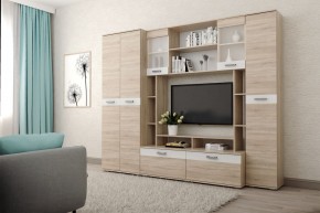 Гостиная Белла (Дуб Сонома/Белый глянец) в Ялуторовске - yalutorovsk.ok-mebel.com | фото