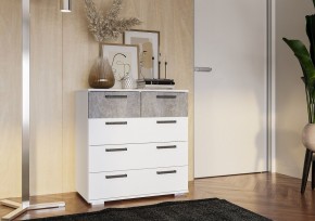 Комод Стандарт-5 NEW (белый/цемент светлый) в Ялуторовске - yalutorovsk.ok-mebel.com | фото 3