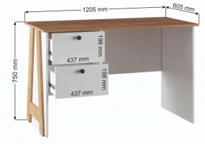 Компьютерный стол Теодора белый / крафт золотой в Ялуторовске - yalutorovsk.ok-mebel.com | фото 3