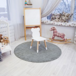 Комплект детский стол КРУГЛЫЙ и два стула МИШКА ROLTI Baby (белая столешница/белое сиденье/береза ножки) в Ялуторовске - yalutorovsk.ok-mebel.com | фото 1