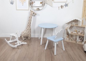 Комплект детский стол КРУГЛЫЙ и стул ОБЛАЧКО ROLTI Baby (голубая столешница/голубое сиденье/белые ножки) в Ялуторовске - yalutorovsk.ok-mebel.com | фото 3