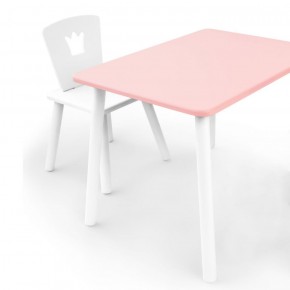 Комплект детской мебели стол и стул Корона (Розовый/Белый/Белый) в Ялуторовске - yalutorovsk.ok-mebel.com | фото 1