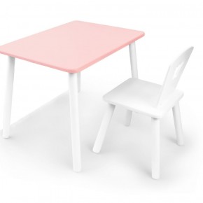 Комплект детской мебели стол и стул Корона (Розовый/Белый/Белый) в Ялуторовске - yalutorovsk.ok-mebel.com | фото 2