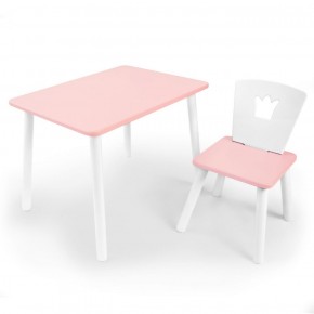 Комплект детской мебели стол и стул Корона (Розовый/Розовый/Белый) в Ялуторовске - yalutorovsk.ok-mebel.com | фото