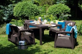 Комплект мебели Корфу Фиеста (Corfu fiesta set) коричневый в Ялуторовске - yalutorovsk.ok-mebel.com | фото 2