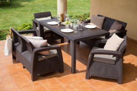 Комплект мебели Корфу Фиеста (Corfu fiesta set) коричневый в Ялуторовске - yalutorovsk.ok-mebel.com | фото 3