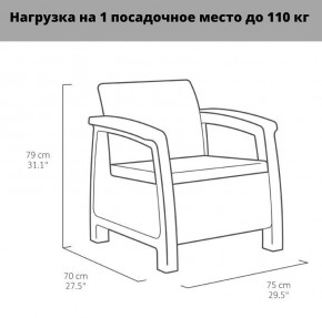 Комплект мебели Корфу Рест (Corfu Rest - without table) капучино-песок в Ялуторовске - yalutorovsk.ok-mebel.com | фото 3